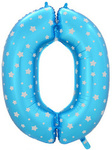 Balloon Number "0" Blue with stars (40cm) 