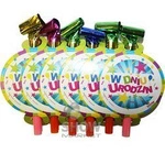 Trumpets-Whistles large birthday party.Stars (10 pcs.)