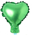 Foil heart Green 12.5 cm. (10 pcs.)
