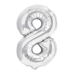 Foil Balloon Number "8" Silver (100cm.)