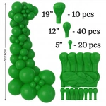 Set of Decorative Balloons Color Green 70 pieces