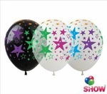 Star printed rubber balloons (10 pcs.)