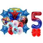 Set of 5 Spiderman Foil and Rubber Printed Balloons