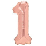 Foil Balloon Number "1" Pink Gold (100cm.)