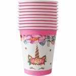 Paper cups with unicorn - 10 pieces