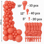 Set of Red Coral Color Decorative Balloons 70 pieces