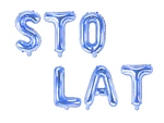 Blue foil balloons STO YEARS lettering (40 cm.)