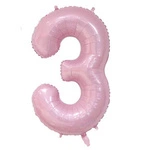 Foil Balloon Number "3" Light Pink (100cm.)