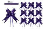 Decorative purple bow with gold edge - 21 cm (set of 10 pcs).)