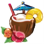 Foil Balloon "Hawaiian Cocktail" - Tropical Decoration 71×82 cm