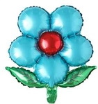 Mini Blue Flower Foil Balloon