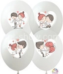 Printed rubber balloons Couple in Love (10 pcs.