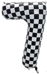 Foil Balloon Number "7" Chessboard Race (100cm.)