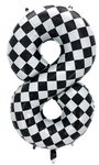 Foil Balloon Number "8" Chessboard Race (100cm.)