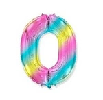 Foil Balloon Number "0" Flexmetal, Ombre (100cm.)