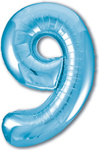 Foil Balloon Number "9" Blue (100cm.)