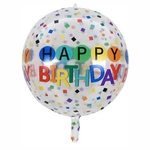 4D Happy Birthday foil balloon (45cm)
