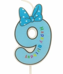 Children's candle number "9" blue