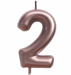Birthday candle number "2" - rose gold