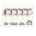 Birthday candles with unicorns - 5 pcs.