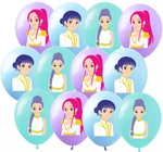 Set of colorful K-Pop Demon Hunters balloons (12 pcs.)