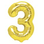 Foil Balloon Number "3" Gold ( 100cm.)