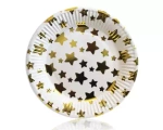 Paper Plates White Gold Stars (10 pcs.)