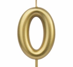Birthday candle number "0" - champagne color