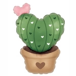 Foil Balloon "Cactus with Heart" - 52×76 cm