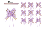 Decorative lavender bow with gold edge - 21 cm (set of 10 pcs).)