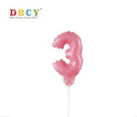 Number balloon on a stick "3" 