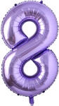 Foil Balloon Number "8" Purple (100cm.)
