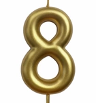 Birthday candle number "8" - champagne color