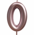 Birthday candle number "0" - rose gold