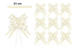 Decorative bow white with gold edge - 21 cm (set of 10 pcs).)