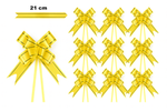 Light yellow decorative bow with gold edge - 21 cm (set of 10 pcs).)