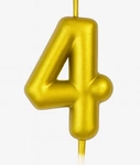 Gold birthday candle number "4" - elegance for any occasion