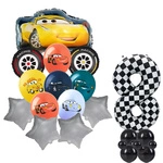 Balloon Set 8 Cars Foil and Rubber Balloons with Printing