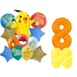 Set of Numbers 8 Pokemon Balloons Foil and Rubber Balloons with Printing
