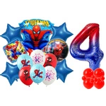 Set of 4 Spiderman Foil and Rubber Printed Balloons