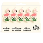 Flamingo birthday candles - a tropical touch on your cake!