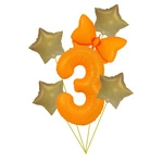 Balloon Set "Neon" 2 - Orange with Stars
