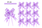Decorative purple bow with hearts motif - 21 cm (set of 10 pcs).)