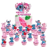 Stitch Motif Cake and Cupcake Toppers - Birthday Set