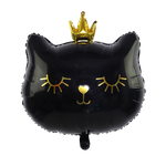 Foil Balloon Black Cat with Crown (49cm*56cm)
