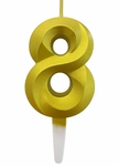 Gold candle digit "8"