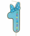 Children's candle number "1" blue