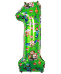 Foil Balloon Number "7" Spider Red/Blue (100cm.)