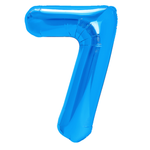Foil Balloon Number "7" Blue (100cm.)