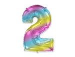 Foil Balloon Number "2" Flexmetal, Ombre (100cm.)